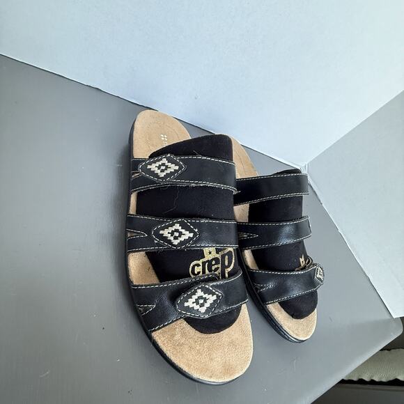 Naturalizer Kane Women’s Sandal‎ Black Leather With Ivory Stitching 7.5M - Picture 3 of 16